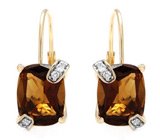 Золотые серьги с империал топазами и бриллиантами Серебро 925