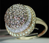 Кольцо с бриллиантами и сапфирами Золото