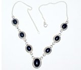 Элегантное колье с черным ониксом Серебро 925