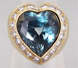 Массивное кольцо с топазом и бриллиантами Золото