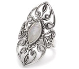 Ажурное кольцо с перламутром Серебро 925
