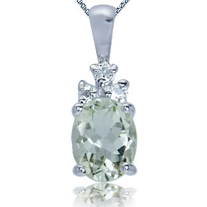 Кулон с зеленым аметистом