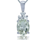 Кулон с зеленым аметистом Серебро 925