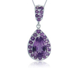 Кулон с яркими аметистами Серебро 925