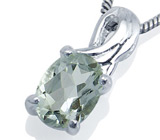 Кулон с зеленым аметистом Серебро 925