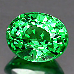 Великолепный ярко-зеленый цаворит гранат 0,71 карат