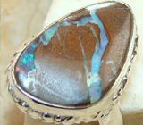 Кольцо с уникальным болдер опалом Серебро 925