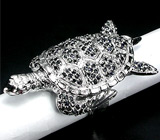 Кольцо "Черепаха" с сапфирами и рубинами Серебро 925