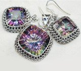 Комплект с мистик-топазами Серебро 925