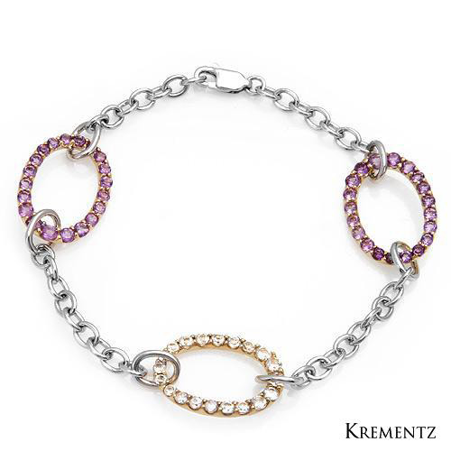 Браслет от Krementz с аметистами и топазами