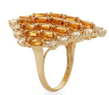Роскошное крупное кольцо от FPJ с цитринами и топазами Золото