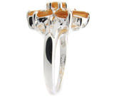 Кольцо-цветок с золотистыми цитринами Серебро 925