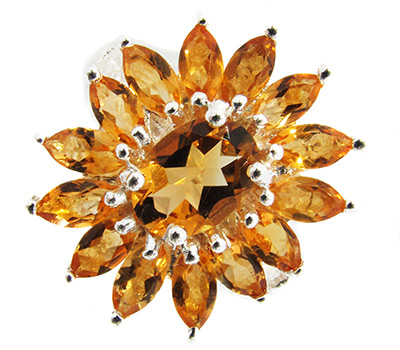 Замечательное кольцо с золотистыми цитринами