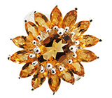 Замечательное кольцо с золотистыми цитринами Серебро 925