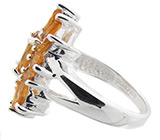 Замечательное кольцо с золотистыми цитринами Серебро 925