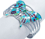 Комплект «Butterfly» перламутром и эмалью Серебро 925