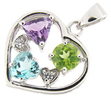 Кулон из коллекции "Spring" с самоцветами Серебро 925