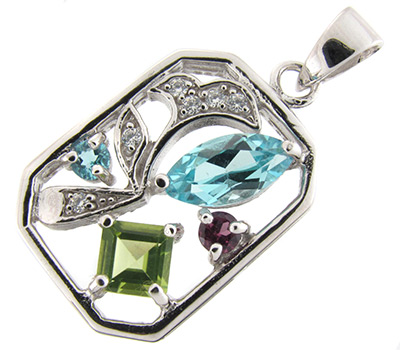 Кулон из коллекции "Spring" с самоцветами