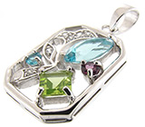 Кулон из коллекции "Spring" с самоцветами Серебро 925