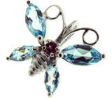 Кулон из коллекции "Spring" с топазами и родолитом гранатом Серебро 925