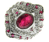 Кольцо с розовыми сапфирами Серебро 925