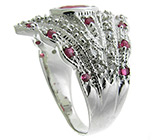 Кольцо с розовыми сапфирами Серебро 925