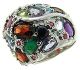 Великолепное кольцо с самоцветами Серебро 925