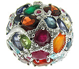 Великолепное кольцо с самоцветами Серебро 925