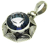 Комплект с сине-фиолетовыми мистик-топазами Серебро 925