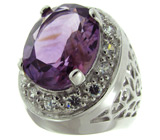 Замечательный перстень с аметистом Серебро 925