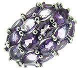 Кольцо с нежно-сириеневыми аметистами Серебро 925