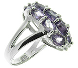 Кольцо с нежно-сириеневыми аметистами Серебро 925