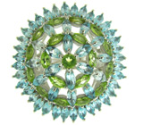 Роскошное кольцо с топазами и перидотами Серебро 925