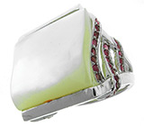 Перстень с перламутром и сапфирами Серебро 925