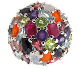 Роскошное кольцо с самоцветами Серебро 925