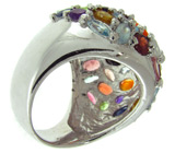 Роскошное кольцо с самоцветами Серебро 925