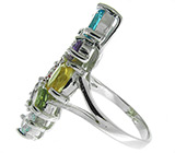 Прелестное кольцо с самоцветами Серебро 925