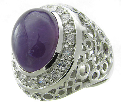 Перстень со сливовым аметистом