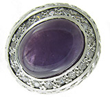 Перстень со сливовым аметистом Серебро 925