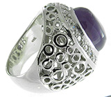 Перстень со сливовым аметистом Серебро 925