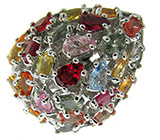 Кольцо с разноцветными сапфирами и рубинами Серебро 925