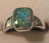 Кольцо с превосходным черным опалом Серебро 925