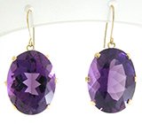 Золотые серьги с аметистами Золото