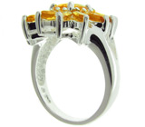 Превосходное кольцо с золотистыми цитринами Серебро 925