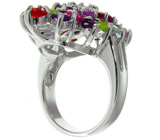 Роскошное кольцо с самоцветами Серебро 925