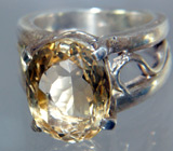 Кольцо с золотистым цитрином Серебро 925