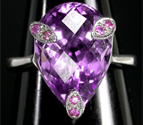 Изящное кольцо с насыщенным аметистом Серебро 925