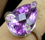 Изящное кольцо с насыщенным аметистом Серебро 925