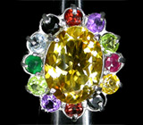 Замечательное кольцо с золотистым цитрином Серебро 925