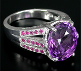 Элегантное кольцо с аметистом и сапфирами Серебро 925